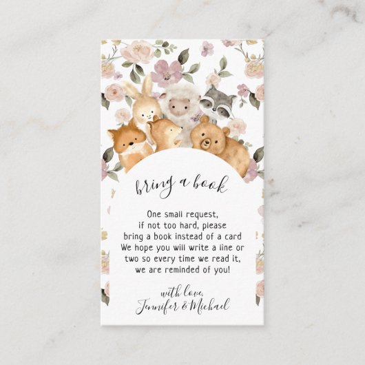 Botanische Blume Forest Baby Animal bringen Buch Begleitkarte (Vorderseite)