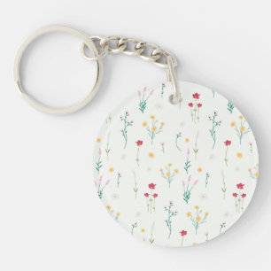 Botanische Blume Frühlingsflorales Acryl Schlüsselanhänger