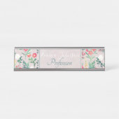 Botanische Blume für hübsche Wasserfarbe Schreibtischnamensplakette (Vorderseite )