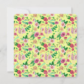 Botanische Blume Gelb und Rosa Frühlingsblüten Karte (Rückseite)