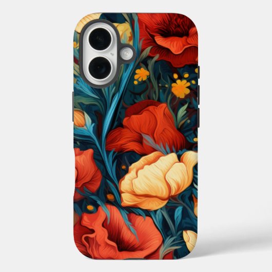 Botanische Blume Gelb und Rot Case-Mate iPhone Hülle (Rückseite)