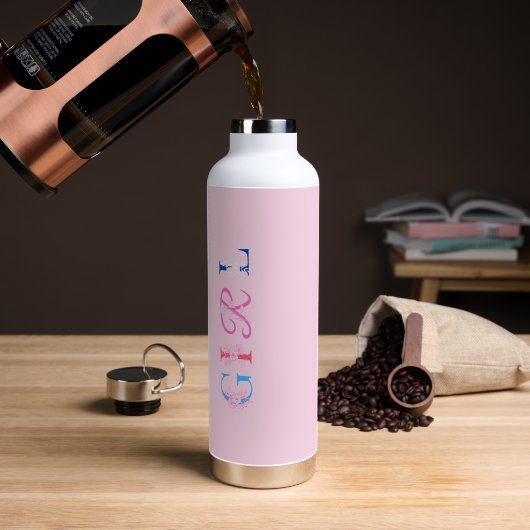 Botanische Blume Girly Trinkflasche (Kaffee)