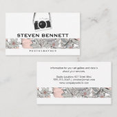 Botanische Blume | Hanging Vintag Camera Visitenkarte (Vorne/Hinten)