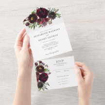 Botanische Blume Hochzeit des Burgunder Wasserfarb