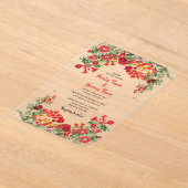 Botanische Blume Hochzeit im Roten Blumengarten Acryleinladungen (Ablage )