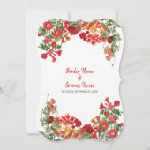 Botanische Blume Hochzeit im Roten Blumengarten Einladung (Rückseite)