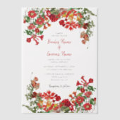 Botanische Blume Hochzeit im Roten Blumengarten Pergament Einladungen (Vorderseite)