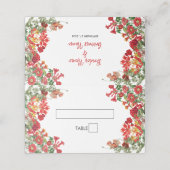 Botanische Blume Hochzeit im Roten Blumengarten Platzkarte (Außenseite Aufgefaltet)