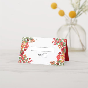 Botanische Blume Hochzeit im Roten Blumengarten Platzkarte