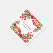 Botanische Blume Hochzeit im Roten Blumengarten Serviette (Ecke)