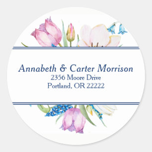 Botanische Blume Hochzeit Umschlag Aufkleber