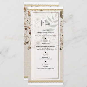 Botanische Blume Hochzeitsmenü der Natur Menükarte