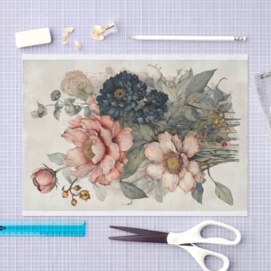 Botanische Blume Illustrationen zum Pergament Nr. Seidenpapier (Handwerk)