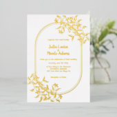 Botanische Blume im Wildwald Blätter Hochzeiten Folieneinladung (Stehend vorne)