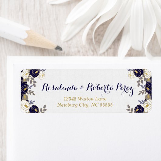 Botanische Blume in Blue White und Gold (Insitu)