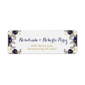 Botanische Blume in Blue White und Gold (Vorne)