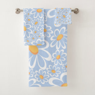 Botanische Blume in modernen Wasserfarben Badhandtuch Set