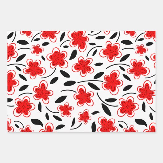 Botanische Blume in modernen Wasserfarben Geschenkpapier Set (Vorderseite 2)