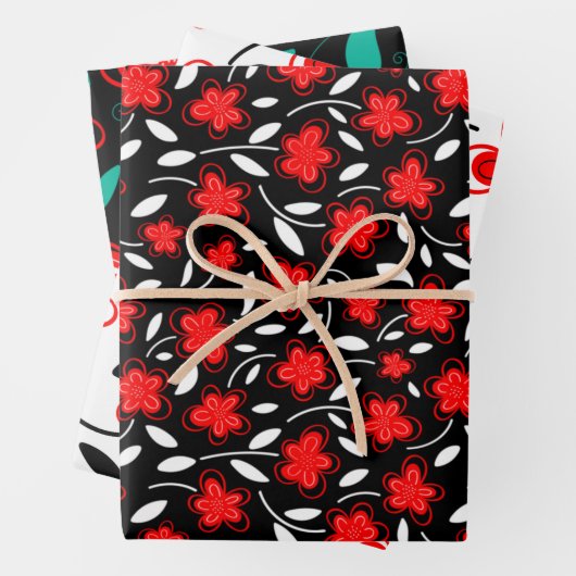 Botanische Blume in modernen Wasserfarben Geschenkpapier Set (Beispiel)