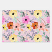 Botanische Blume in modernen Wasserfarben Geschenkpapier Set (Vorderseite 3)