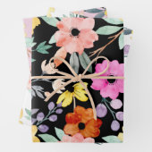 Botanische Blume in modernen Wasserfarben Geschenkpapier Set (Beispiel)