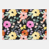 Botanische Blume in modernen Wasserfarben Geschenkpapier Set (Vorderseite)