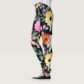 Botanische Blume in modernen Wasserfarben Leggings (Links)