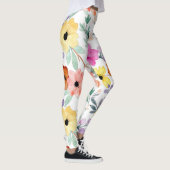 Botanische Blume in modernen Wasserfarben Leggings (Rechts)
