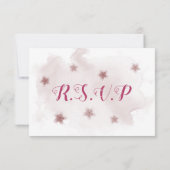 botanische Blume in Rosa RSVP Karte (Rückseite)