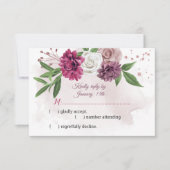 botanische Blume in Rosa RSVP Karte (Vorderseite)