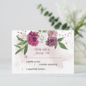 botanische Blume in Rosa RSVP Karte (Stehend Vorderseite)