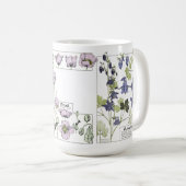 Botanische Blume Iris Poppy Tasse im Jugendstil (VorderseiteRechts)