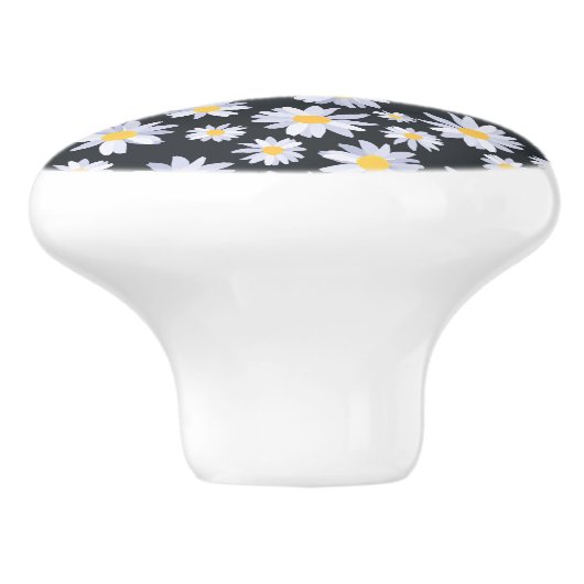 Botanische Blume Keramikknauf (Seitenansicht)