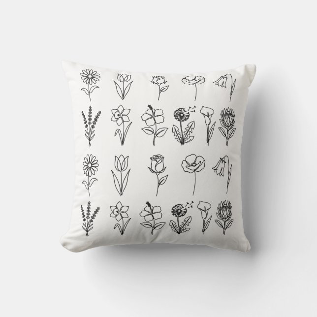 botanische Blume Kissen (Vorderseite)