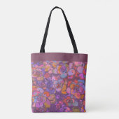 Botanische Blume Lila Blumenkunst Personalisiert Tasche (Rückseite)