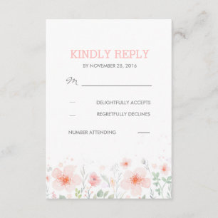 Botanische Blume Meadow Wedding RSVP Karte