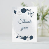 Botanische Blume mit eleganter Linienführung Dankeskarte (Stehend Vorderseite)