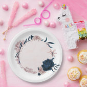 Botanische Blume mit eleganter Marine und staubige Pappteller (Party)