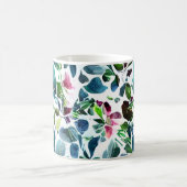 Botanische Blume mit Wasserfarbe elegant mit Monog Kaffeetasse (Mittel)