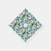 Botanische Blume mit Wasserfarbe elegant mit Monog Serviette (Ecke)