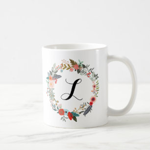 Botanische Blume Monogramm Kaffeetasse
