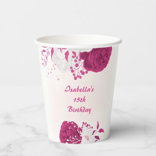 Botanische Blume Pappbecher (Rückseite)