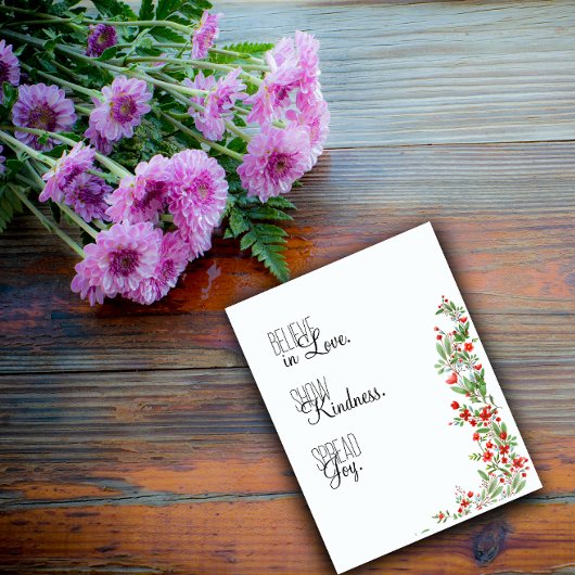 Botanische Blume Rot-Aquarell Feiertagskarte