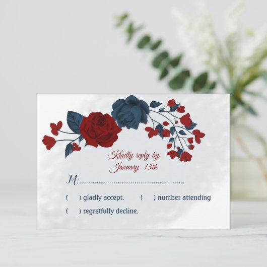 botanische Blume RSVP Karte (Stehend Vorderseite)