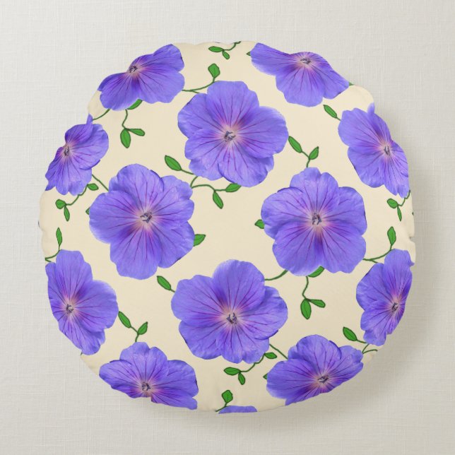 Botanische Blume Rundes Kissen (Vorderseite)