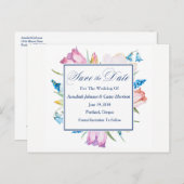 Botanische Blume "Save the Date" Ankündigungspostkarte (Vorne/Hinten)