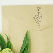 Botanische Blume Tulip Line Gummistempel