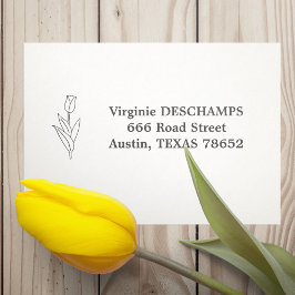 Botanische Blume Tulip Line Permastempel