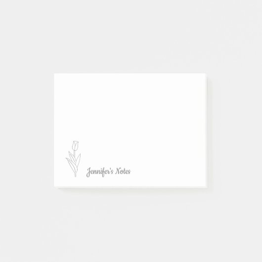Botanische Blume Tulip Line Post-it Klebezettel (Vorderseite)