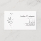 Botanische Blume Tulip Line Visitenkarte (Vorderseite)